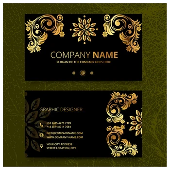 350g Matte Coated Paper Business Card Custom Printing Black Golden Retro Style Design Thank You for Supporting Visit for Packing