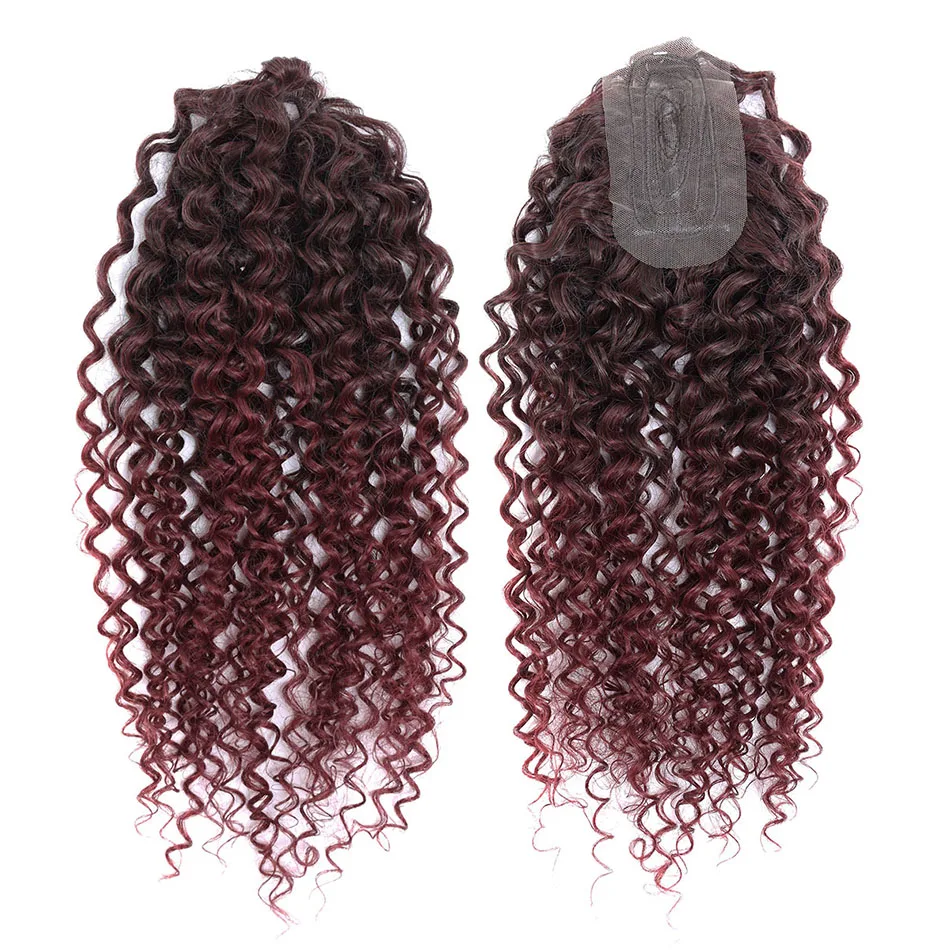 Water Wave Hair Bundles With Topper Synthetic Weaving Extensions 20" 24" 26" 5Pcs/Pack/260g Off Black Dark Brown Ombre Color