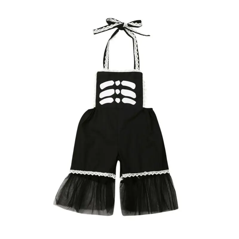 

Summer Newborn Baby Girls Romper Neck Jumpsuit Halloween Outfits Black Festival Clothes Set