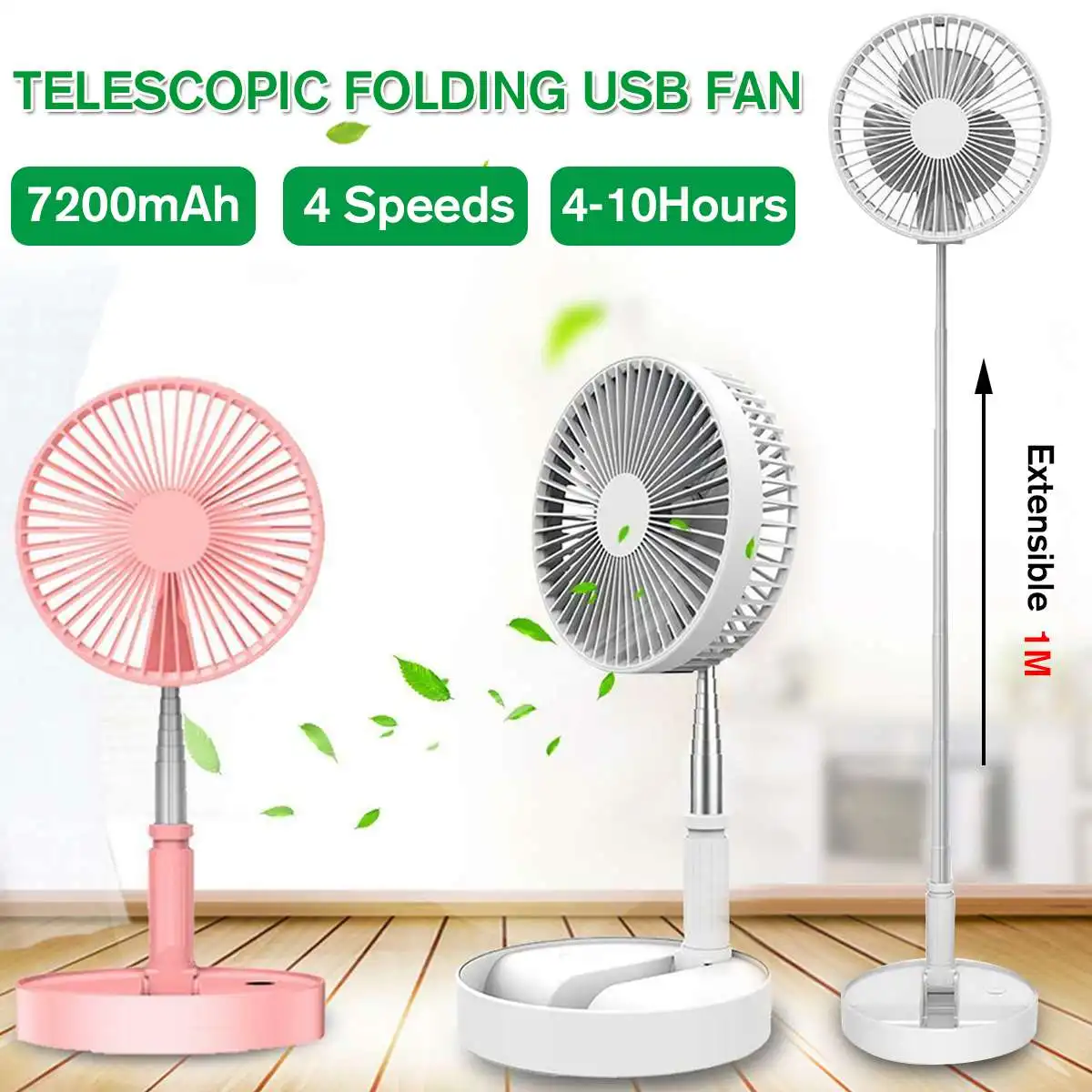 

Portable Folding Table Fan Telescopic Fan Desktop USB Charging Landing Silent Fan Air Cooler for Home Floor Office USB Gadgets