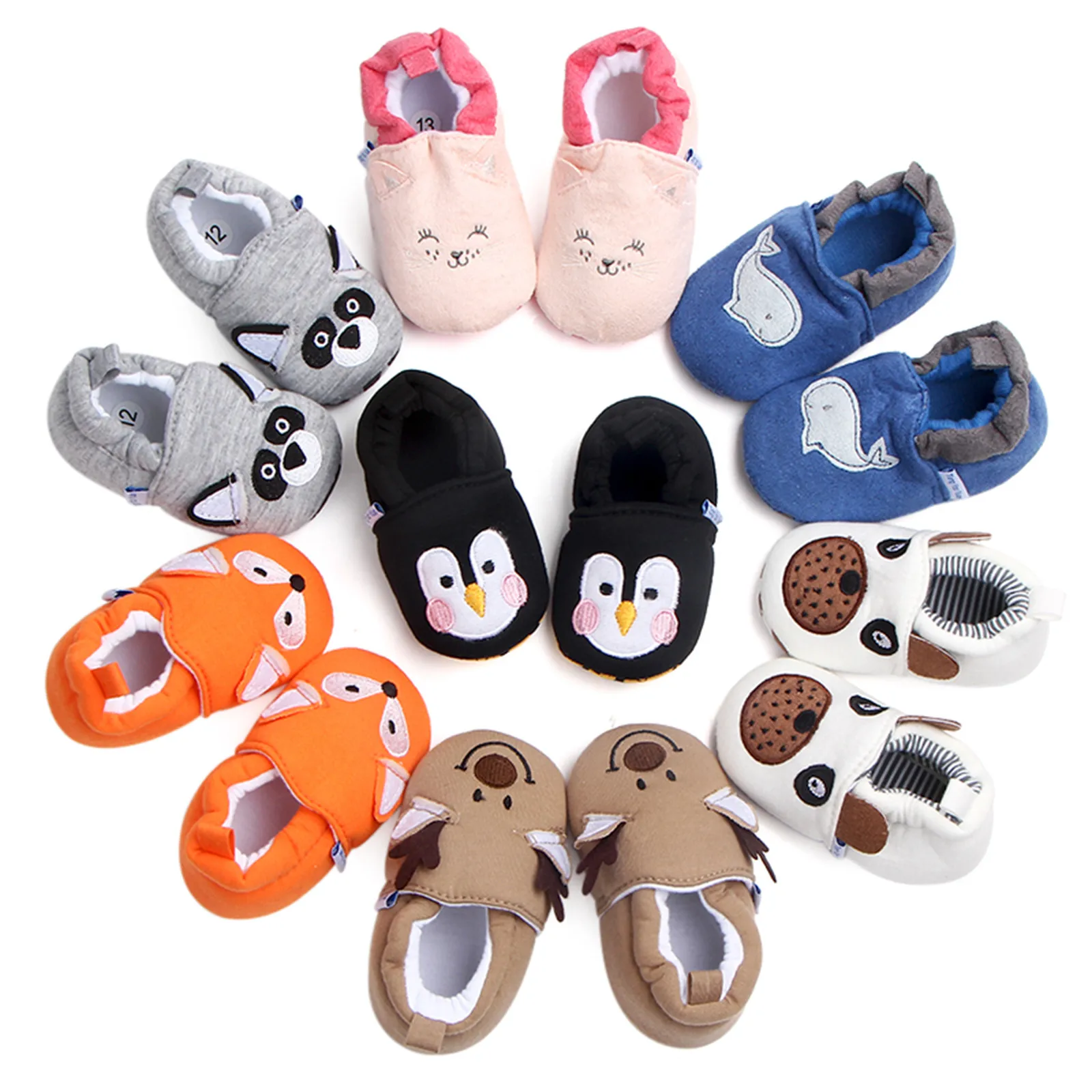 

New born Baby Shoes for Girls Boys Infant First Walkers Winter Plush Warm Fashion Cartoon Crib Shoes Loafers Toddler Slippers