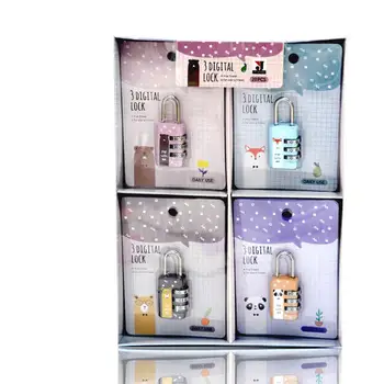 

1 Pcs Random Color Creative Mini Cartoon Luggage Lock Zipper Notebook Diary Student Padlock