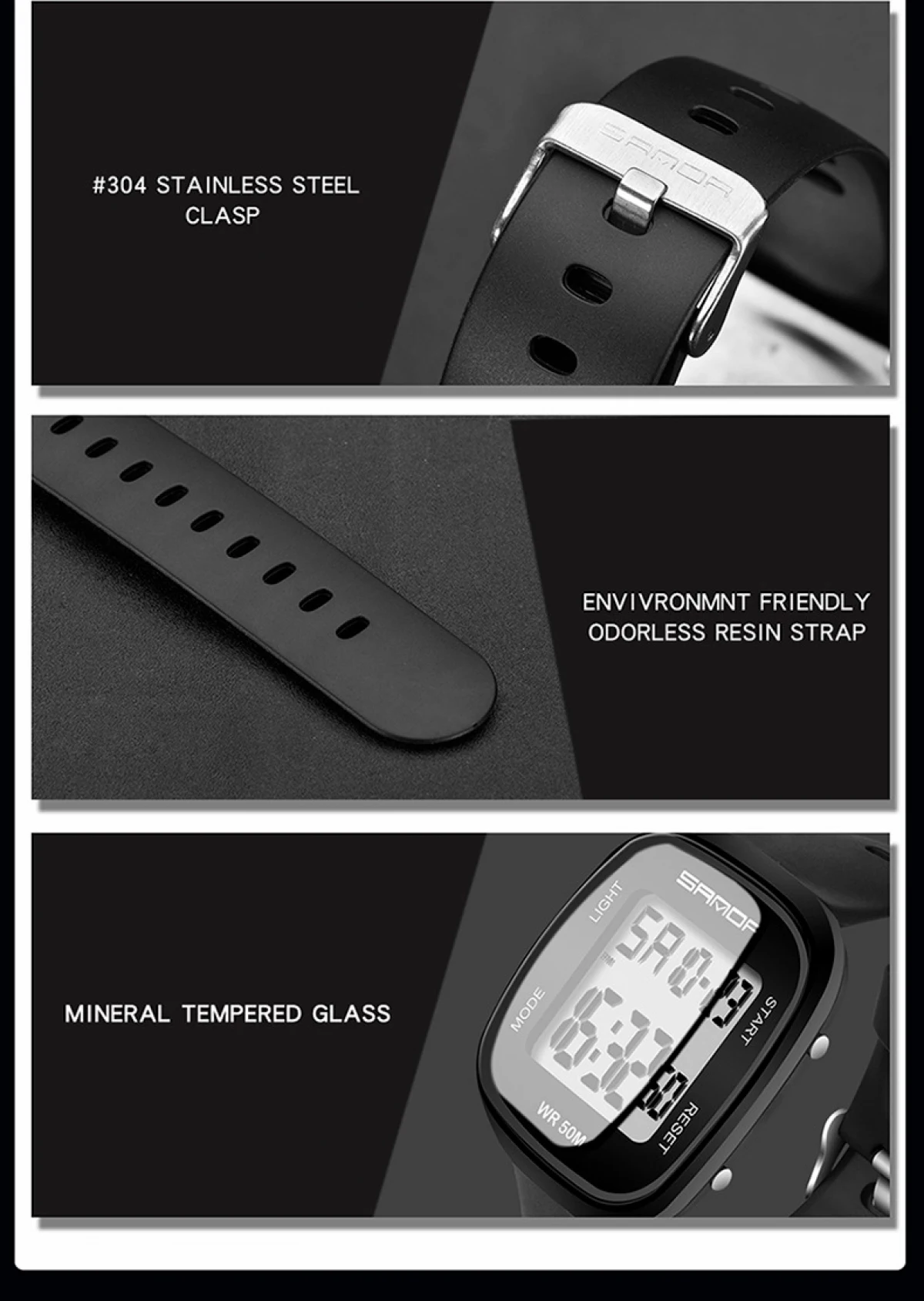 Fashion Sanda Watch Top Brand Men's Watches Digital Multifunction Electronic Sports Men Outdoor Waterproof Wristwatch