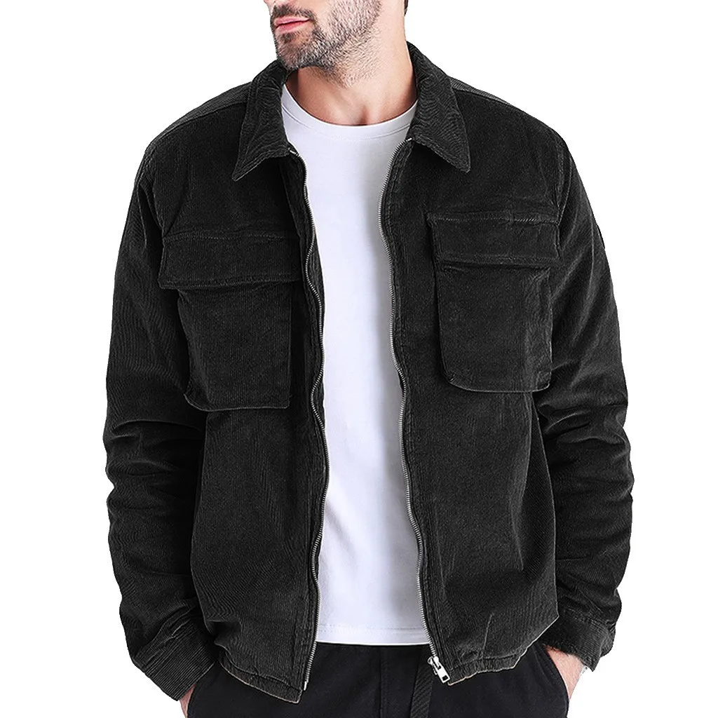 Вельветовая мужская куртка на молнии осенняя пальто veste homme d91030|Куртки| |