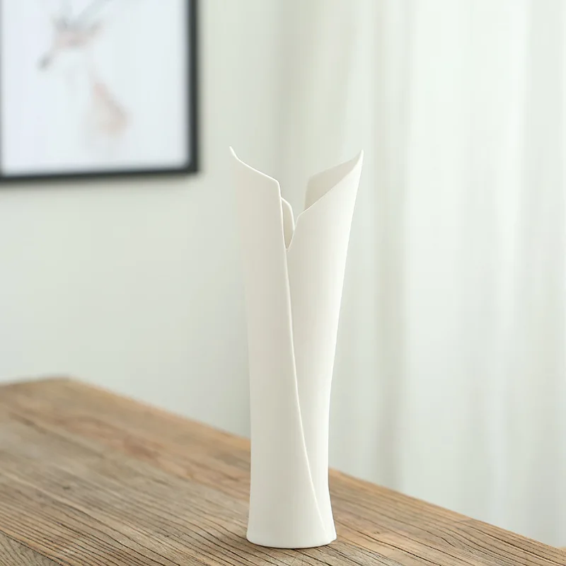 Nordic Simple Starry Dried Flowers with Vases Creative Living Room White Porcelain Flower Table Hydroponic Ceramic Vase