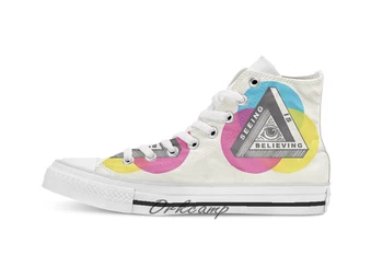 

Seeing is Believing Custom Casual High Top lace-up Canvas shoes sneakers Drop shipping