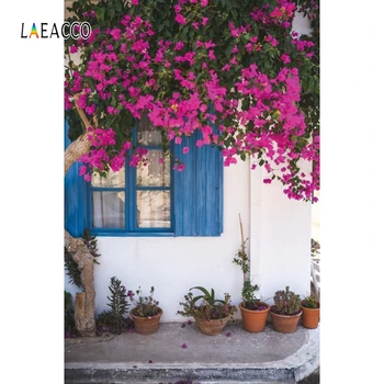 

Laeacco Yard Blooming Creeper Window Summer Landscape Photography Backgrounds Customized Photographic Backdrops For Photo Studio