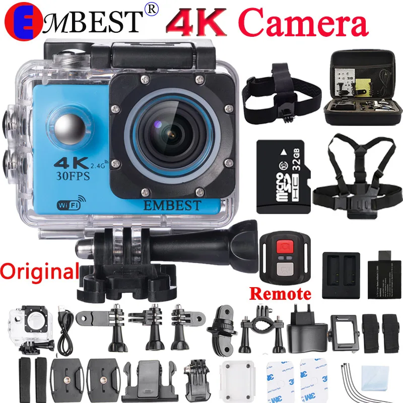 EMBEST EM60/EM60R экшн камера 4K Wifi Ultra HD 2 0 дюйма LCD 170D 30 м водонепроницаемый с пультом