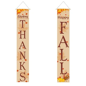 

Thanksgiving Porch Sign Decorations,Fall Outdoor Sign,Thanksgiving Door Decorations for Indoor Party Hanging Decoration