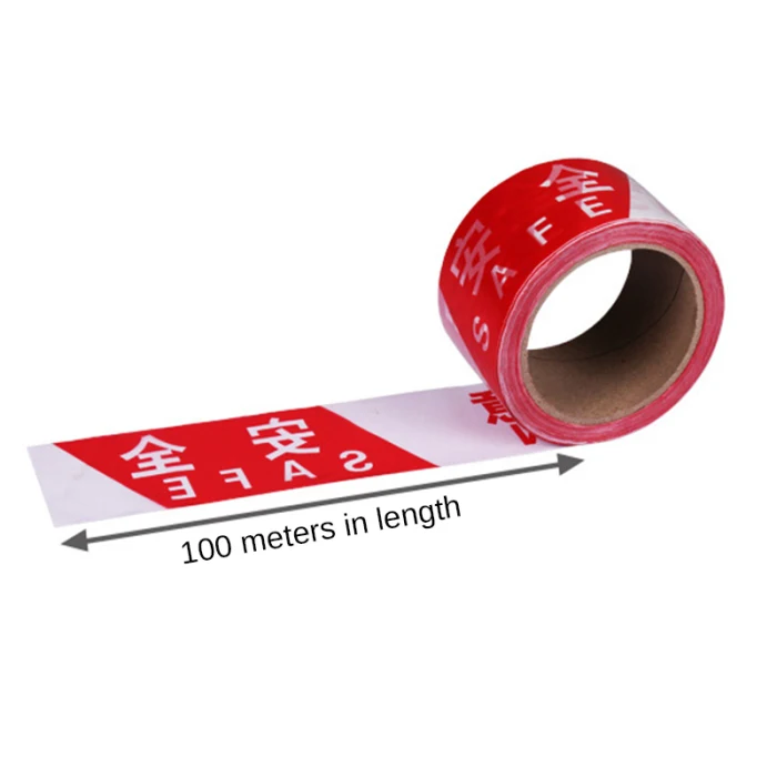 100m Disposable Safety Cordon Warning Strip Red White Runway Belt Caution Tape SP99