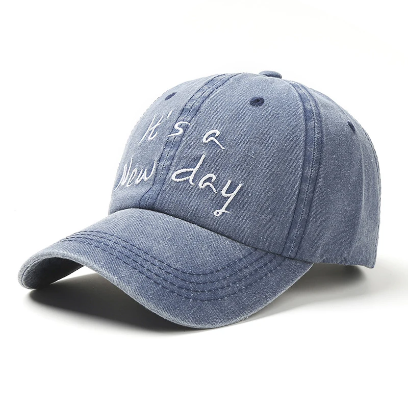 Это день мыть хлопок бейсбольная кепка для мужчин Мужская Шляпа Snapback шляпа для женщин Gorras Повседневная Кепка с вышивкой Кепка с надписью - Цвет: Blue