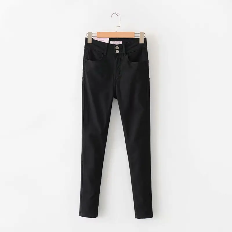

Black Cowboy Pencil Pants Women Autumn Simple Pants Slim Ladies Casual Long Jean Pants Casual Pants Wild Trousers