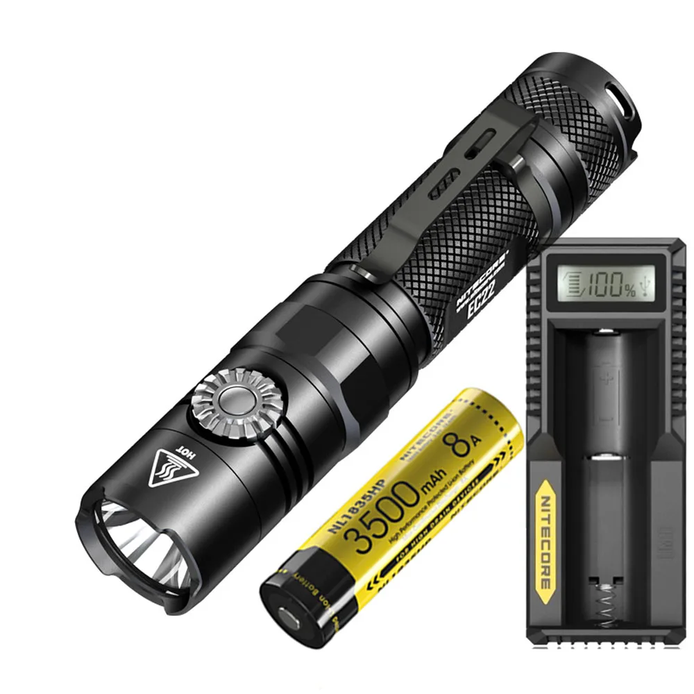 NITECORE EC22 Tacitcal Flash светильник CREE XP-L HD V6 max 1000lm луч бросок 180 м фонарь бесступенчатая яркость светильник