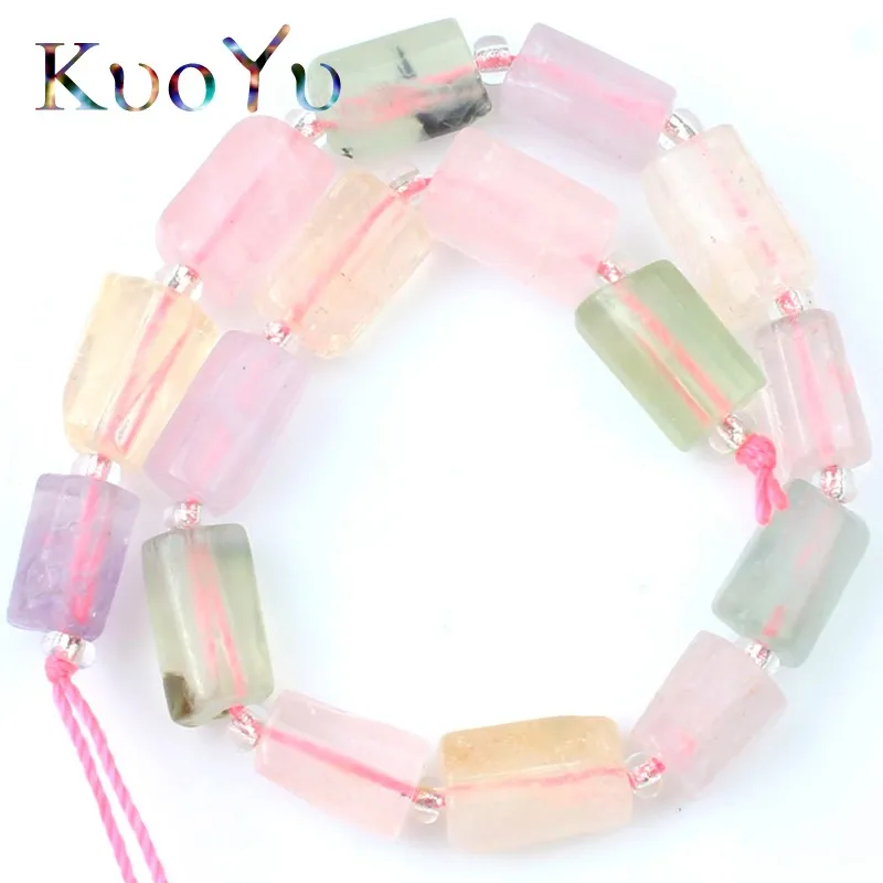 

Natural Faceted Gem Mixed Crystal Beads Cylinder Loose Spacer Beads For Jewelry Making DIY Ear Charm Bracelets 7.5"Strand 8x11mm