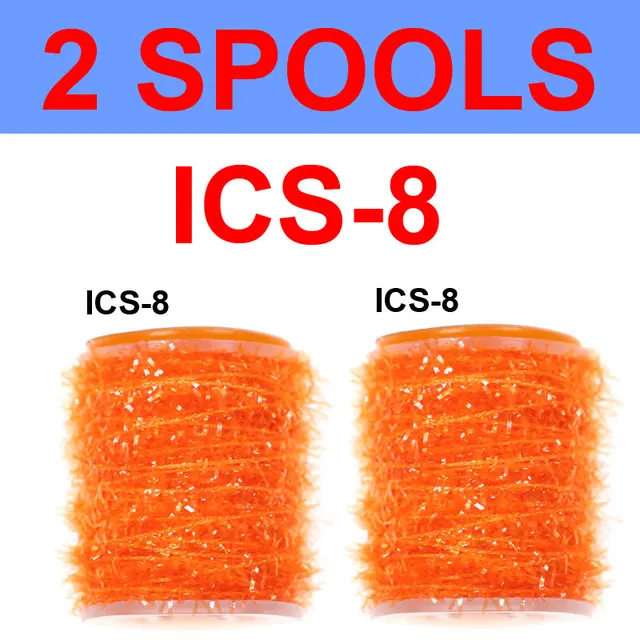 Vampfly 2 Spools Fishing Fly Tying Ice Chenille  Material For Knitting Streamer Fly Marabou Jig Ice Jig Flies Bass Pike Lures ICS8