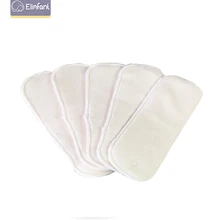 Elinfant – insert lavable pour nouveau né, 2 couches en fibre de bambou et 2 couches en microfibre, doublure pour couche en tissu pour bébé, 10 pièces 