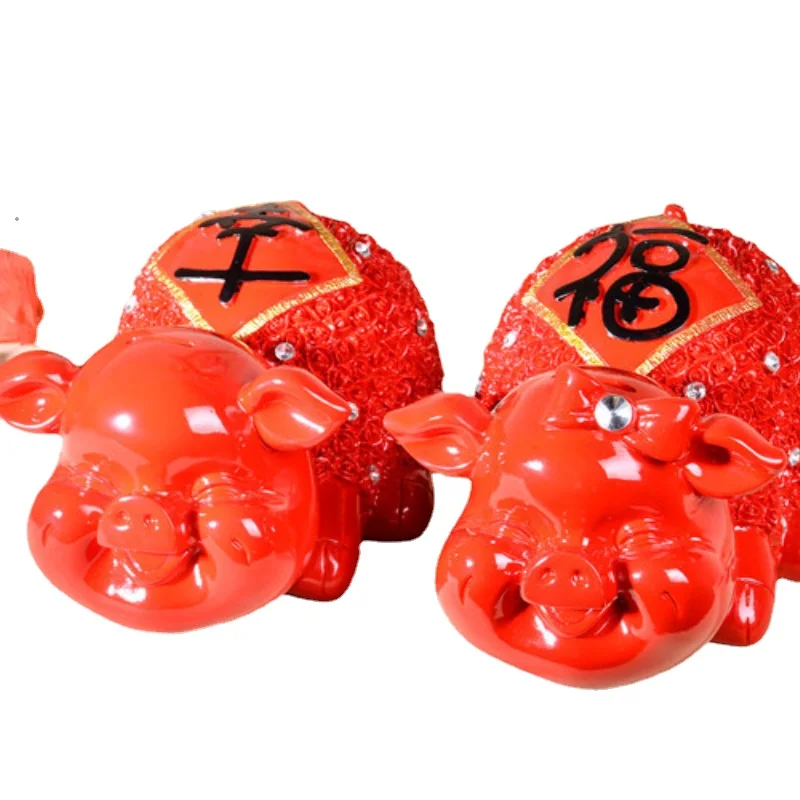 

Home Modern Ornaments Resin Charms Pig Piggy Bank Wedding Gift House Warming Gift Miniature Figurines jouet enfant Multifunction