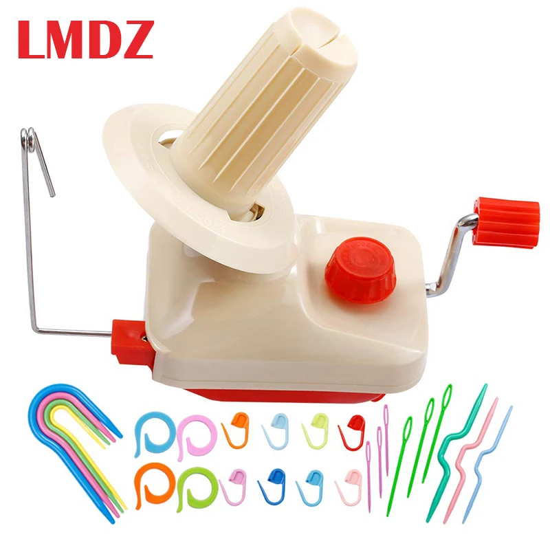 

LMDZ Yarn Ball Winder with 25 Pcs Stitch Knitting Needles,Convenient Ball Winder for Yarn,Yarn Swift and Ball Winder Combo