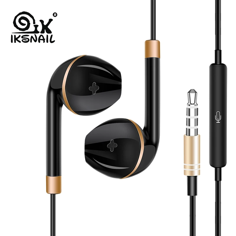 IKSNAIL стерео бас наушники с микрофоном Проводная игровая гарнитура для Apple
