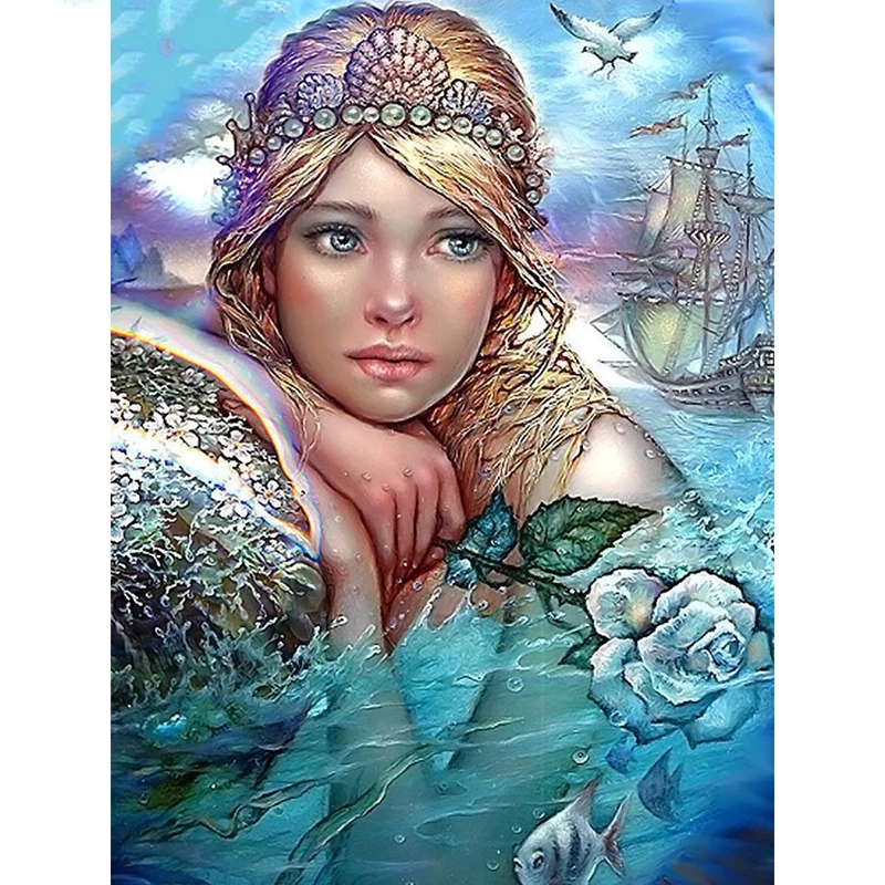 

5d Diamond Embroidery Sale Girl Diamond Mosaic Portrait Full Drill Square Diamond Painting Cross Stitch Kit Decor