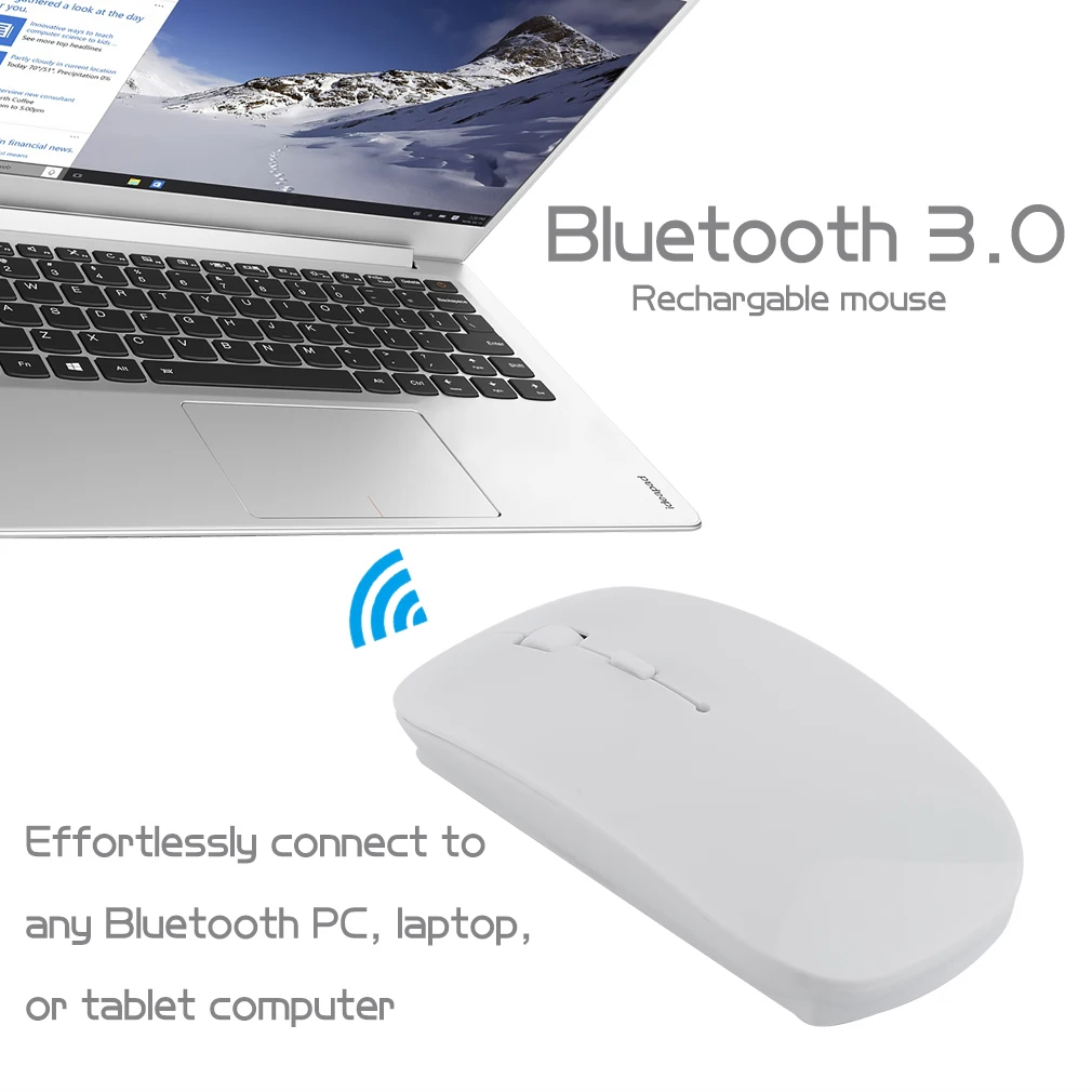 Портативная перезаряжаемая Bluetooth 3,0 игровая беспроводная мышь для портативных ПК планшетов компьютерная Регулируемая мышь 1200 dpi VML-09