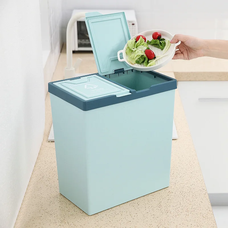 Promotion! Classified Trash Can Kitchen Trash Bin Bedroom Residual Waste Household Food Waste Rubbish Storage Double Bucket