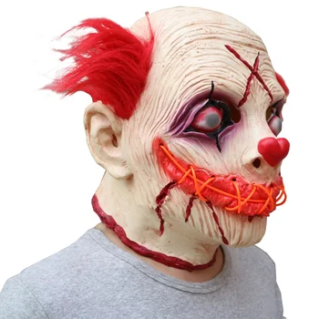 

Halloween Horror Latex Mask Creepy led Clown Mask Cosplay Party Decoration Prank Props