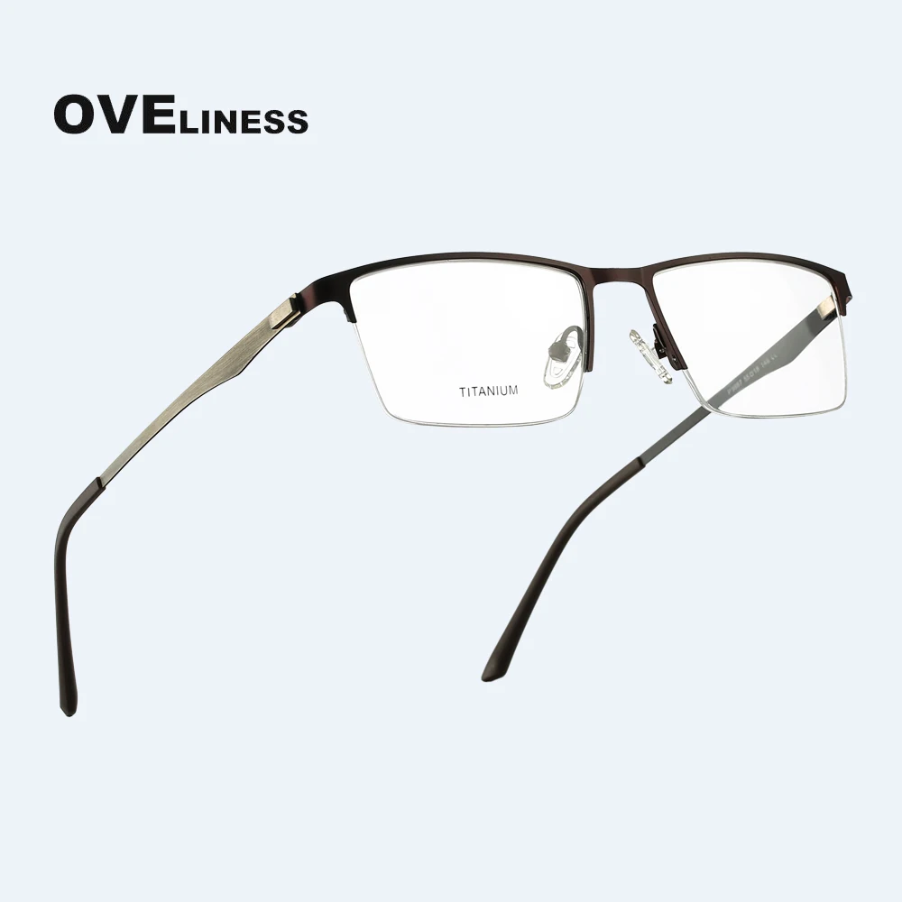 

men EyeGlasses Glasses Frame male Optical Computer Myopia Prescription Transparent eye glass Half Titanium Alloy eyewear frames