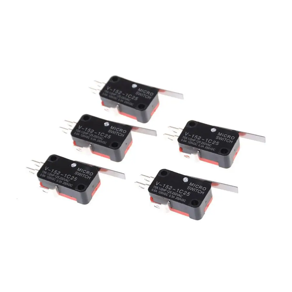 

10pcs x NO NC Momentary Hinge Lever Miniature Basic Micro Switch V-152-1C25 SPDT