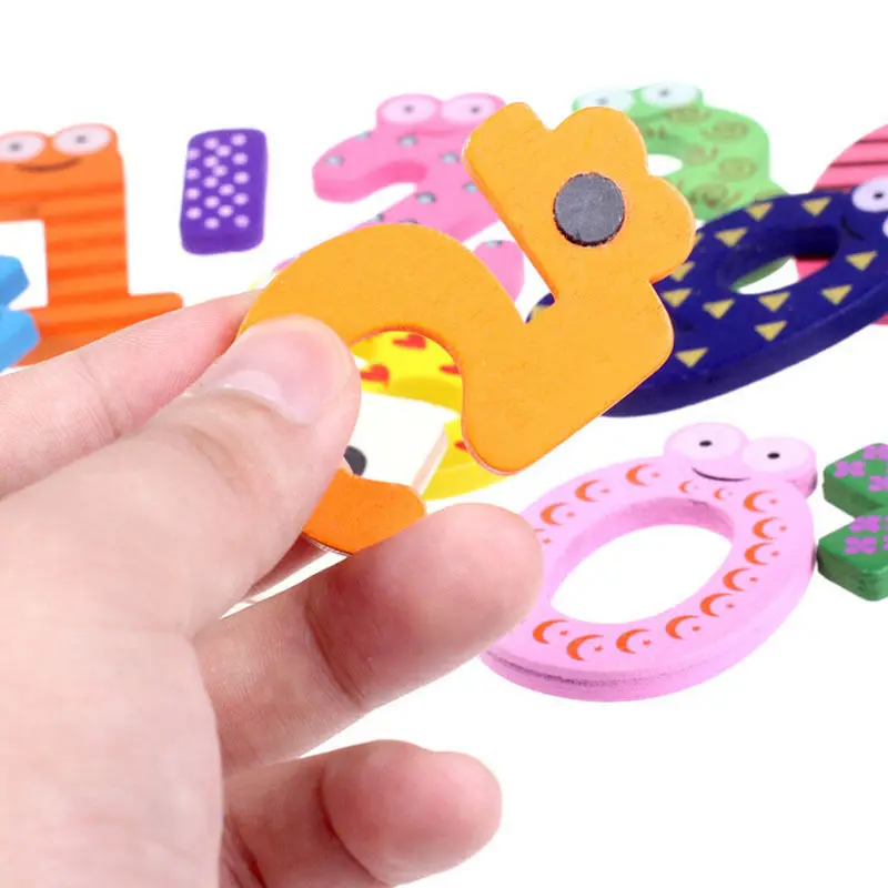 15pcs\set Baby Refrigerator Magnets Figure Stick Child Mathematics Educational Wooden Toys for Children Early Learning Toy