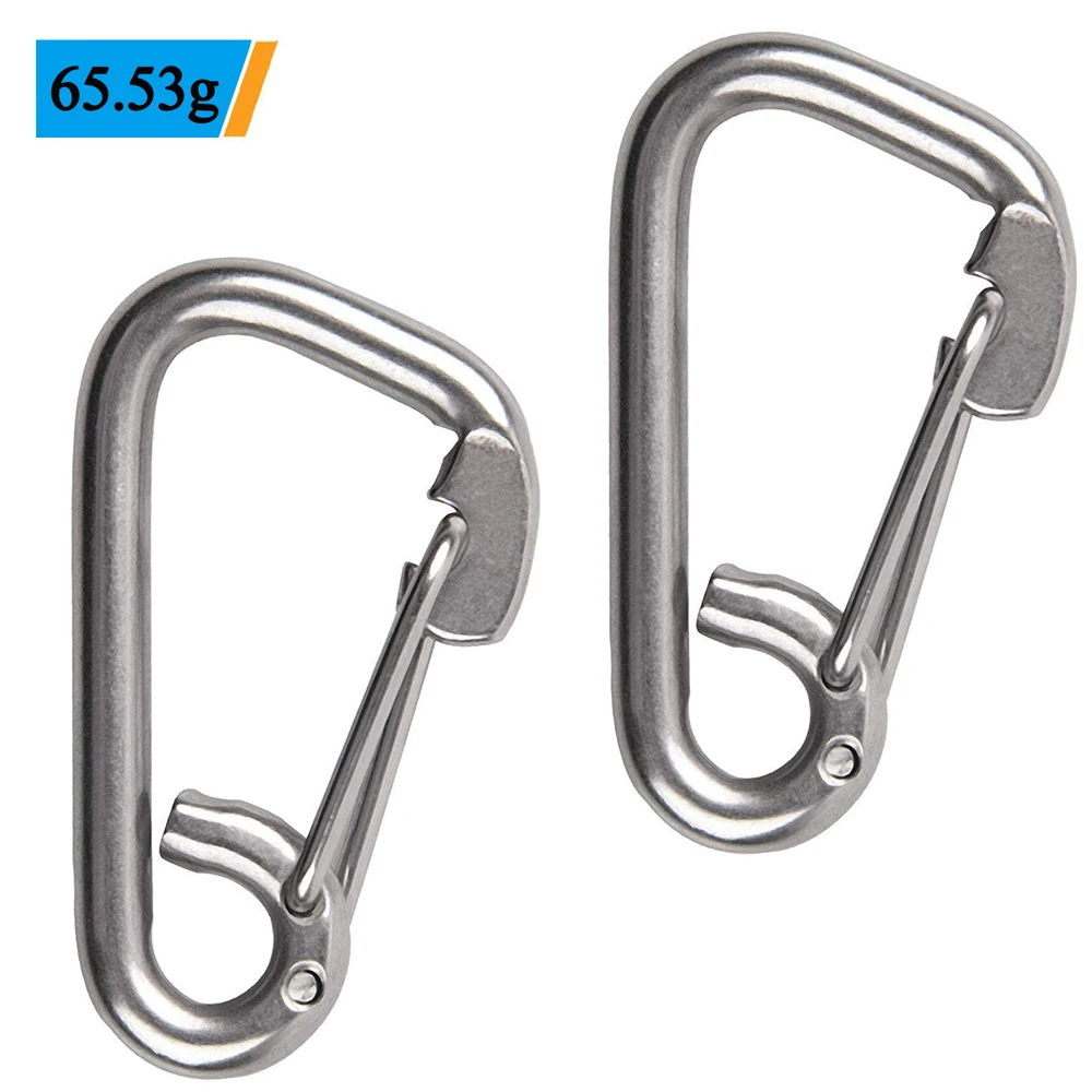 

5Pcs 316 Stainless Steel Climbing Carabiner Multifunctional Spring Snap Carabiner Quick Link Lock Ring Hook