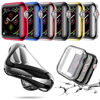 

44mm 40mm TPU Slim Cover case Protector For Apple Watch series 5 4 3 2 band case 42mm 38m protection case For iWatch series 5 4