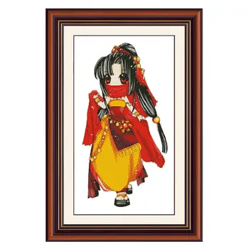 

Home Handmade Embroidery Hanging Painting Precision Printing Fishxx Cross Stitch Kit A554 Chinese Style Classical Beauty Series