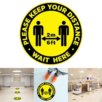 

2020 New 5Pcs Isolated Floor Sticker Decals Public Between Distance Marker Floor Sticker Mall In Public Wallpaper Reminder