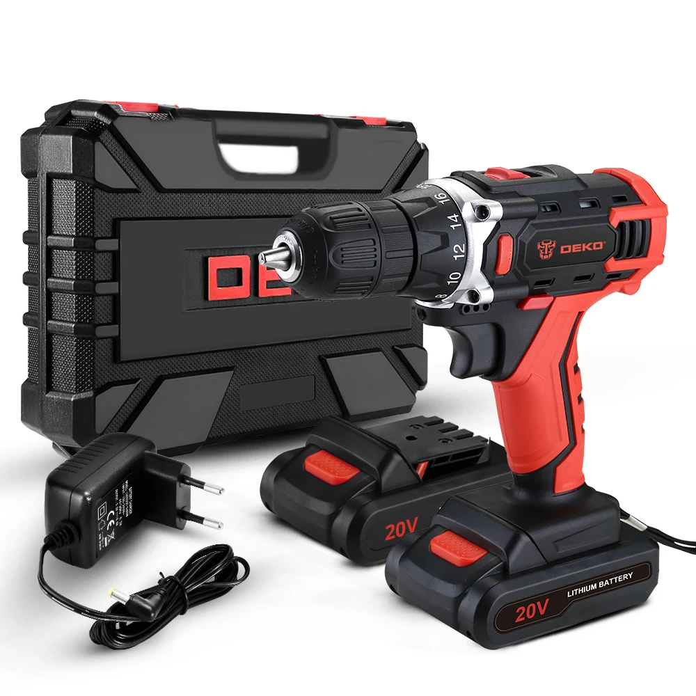 DEKOPRO Sharker 20V Аккумуляторная дрель литий-ионный аккумулятор Батарея Беспроводной Перезаряжаемые дома Макс. Бурения Диаметр 3/8-дюймовый Электрический Мощность инструмент