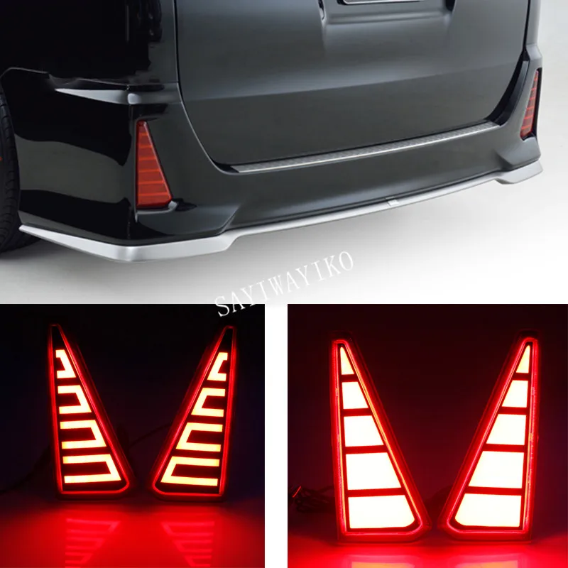 

2PCS Multi-functions Car LED Rear Fog Lamp Brake Light Rear Bumper Decoration Lamp For Toyota NOAH VOXY 80 Series