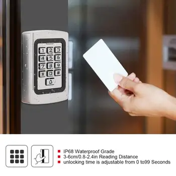 

IP68 Waterproof Metal Door Access Control Card Password Backlight Keys Wiegand26 for Home Office Community