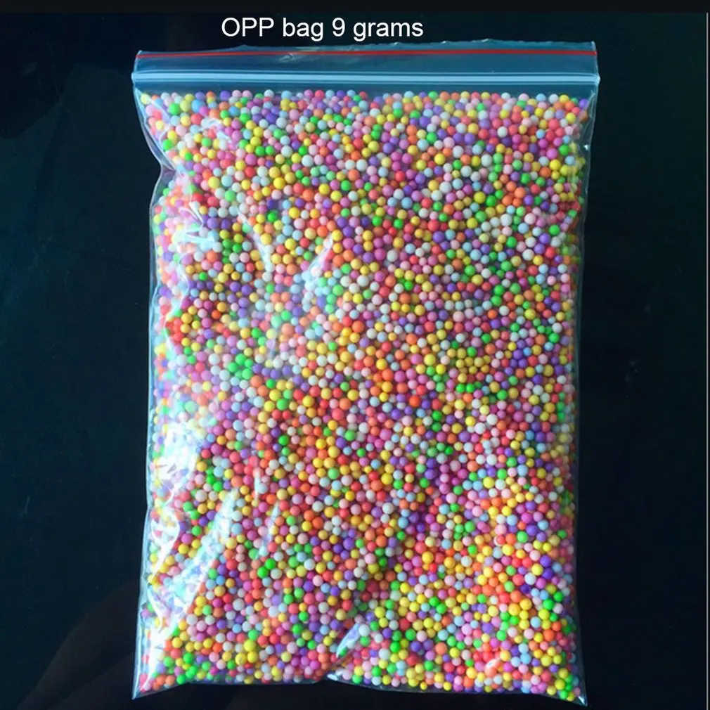 colorful 9 г/пакет DIY снежные частицы грязи аксессуары слизи шары маленькие крошечные пенопластовые бусины для плавок наполнитель для DIY Поставки - Цвет: colorful