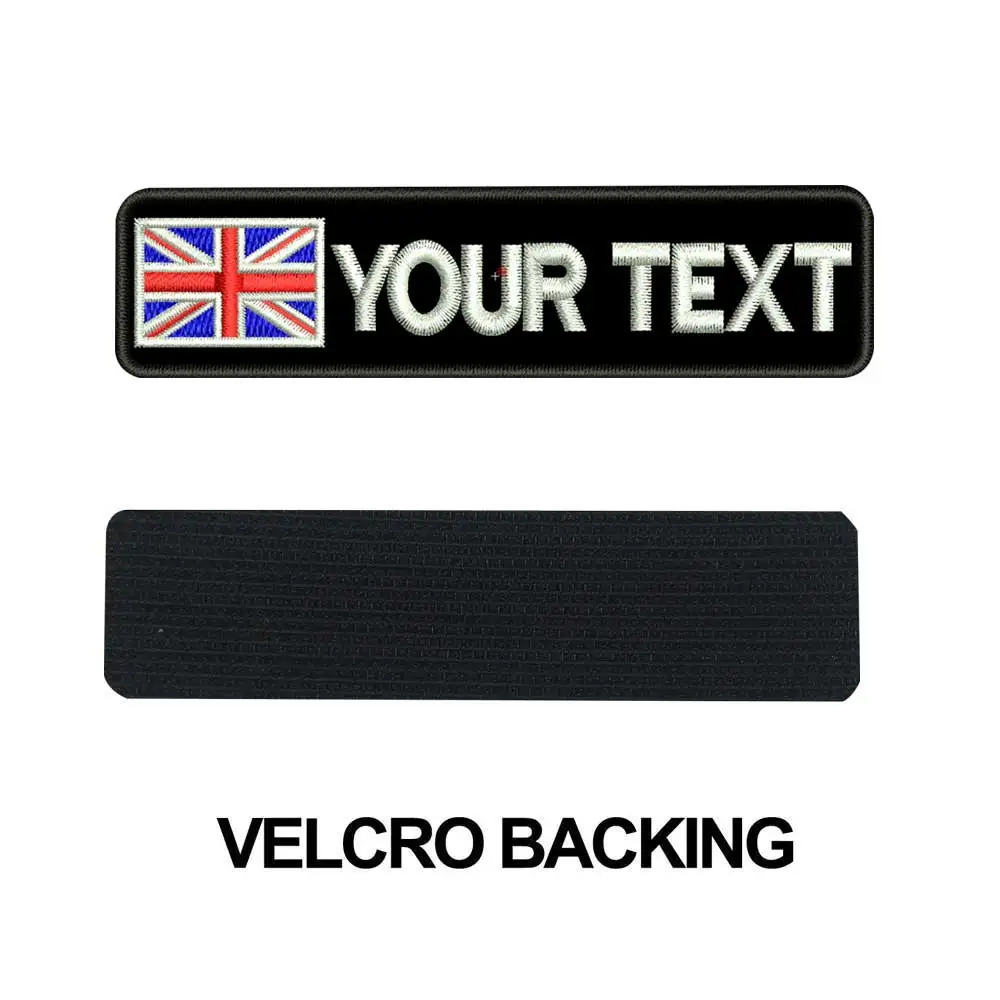 Пользовательские Великобритании ENALAND Великобритании имя патчи метки персонализированные железные на крючок подложки - Цвет: UK velcro backing
