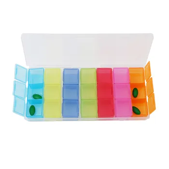

21 Grid Multicolor 7 Days Pill Medicines KIT Box Portable Multifunctional Pill Medicine Holder Organizer Container Medical Kit