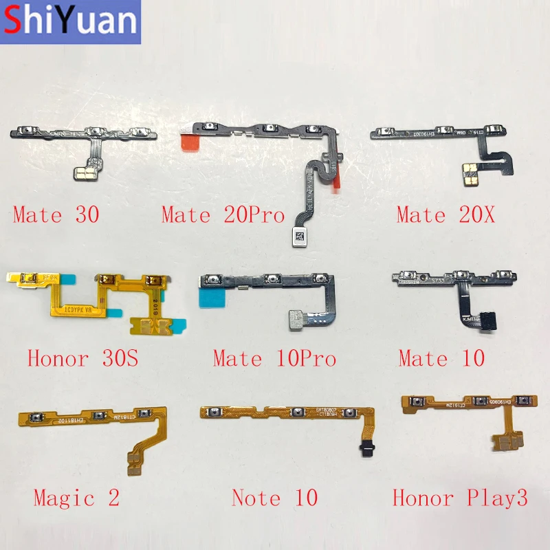 Шлейф Кнопки громкости для Huawei Mate 30 20 Pro 20X 10 9 Note Magic 2 Honor 30S Play 3 сменный гибкий