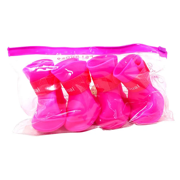 

Pet silicone rain shoes four dog anti slip candy shoes wear resistant waterproof pet shoes dog boots dog boot