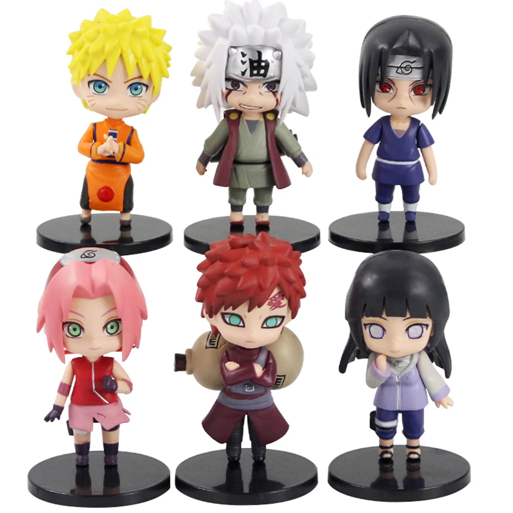 Экшн фигурка Аниме Наруто 6 шт./лот игрушки Q style Zabuza Haku Kakashi Sasuke Naruto Sakura ПВХ экшн