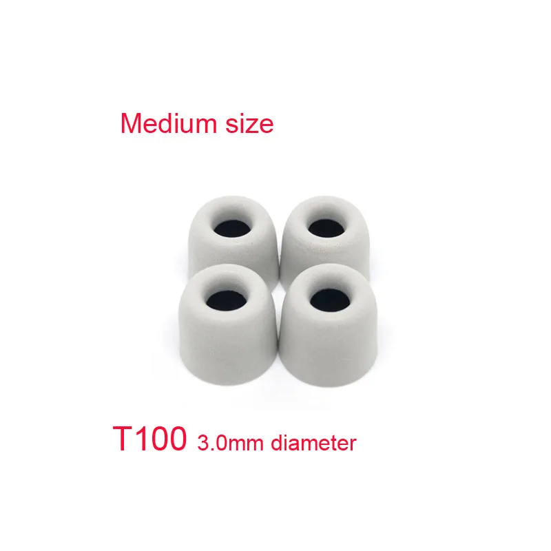 T100 M gray 4pcs ANJIRUI T100 3,0 мм калибра амбушюры пены памяти ушные наконечники пена для гарнитуры губка T100(L M S) амбушюры для Shure se112 SE210 se215 - Цвет: T100 M gray 4pcs
