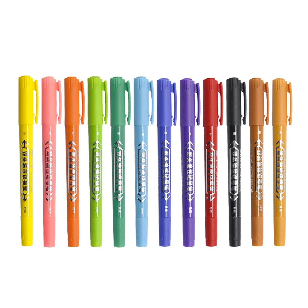 12/8 colors Double head Erasable Highlighter Candy Color Highlighter