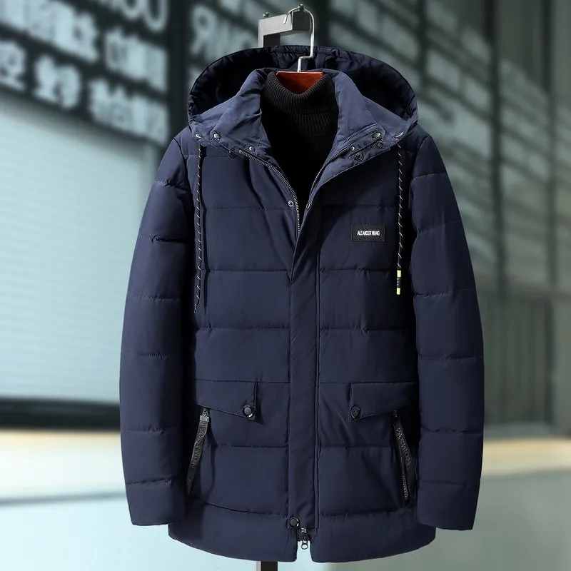 Mens Winter Jackets Chaquetas Hombre Large Size Cotton Men's Fat Winter Coat Thick Pad Loose Warm Parka Casual Handsome Jacket