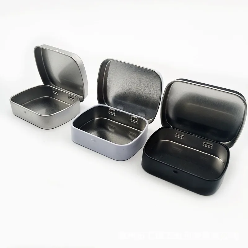 

1 pc Small Empty Metal Tin Silver Black white Flip Storage Box Case Organizer For Money Coin Candy Key Container Jar cans
