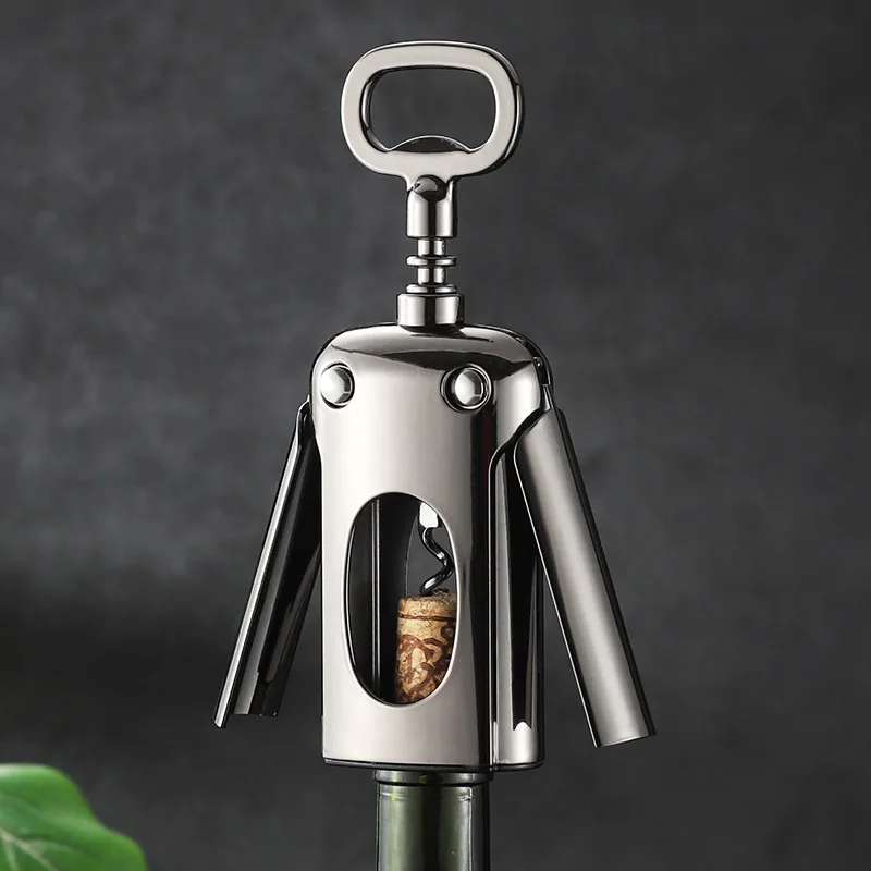 Zinc Alloy Wine Corkscrew Wine Opener Gun Black Wine Opener Kitchen