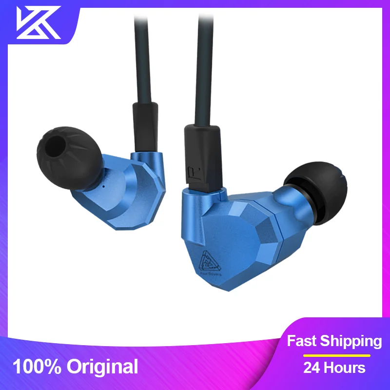 KZ ZS5 Wired Earphones Hybrid Technology 2BA+2DD HiFi DJ Music Earbuds In Ear Headset Noise Isolating Sport Game Headphones best workout earbuds