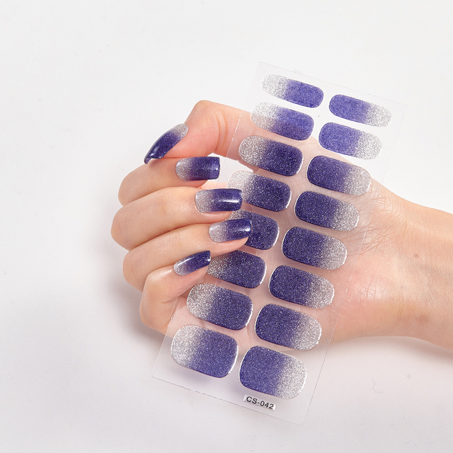 Tips/Sheet Minimalist Design Gradual Change Glitter Series Powder Sequins Self Adhesive Nail Sticker Nails Sticker Designer